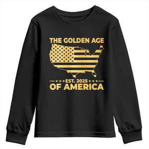 Trump 2025 Youth Sweatshirt The Golden Age Of America TS10 Black Print Your Wear