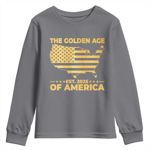 Trump 2025 Youth Sweatshirt The Golden Age Of America TS10 Charcoal Print Your Wear