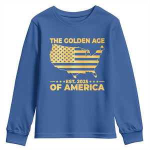 Trump 2025 Youth Sweatshirt The Golden Age Of America TS10 Royal Blue Print Your Wear