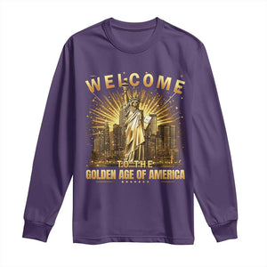 America's Golden Age Statue Of Liberty Long Sleeve Shirt TS10 Purple Print Your Wear