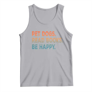 Dog Book Lovers Tank Top Retro Pet Dogs Read Books Be Happy TS10 Athletic Heather Print Your Wear