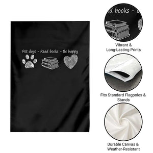 Funny Dog Book Lovers Garden Flag Pet Dogs Read Books Be Happy TS10 Print Your Wear