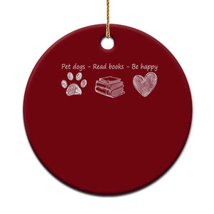 Funny Dog Book Lovers Ceramic Ornament Pet Dogs Read Books Be Happy TS10 1pc Red Print Your Wear