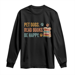 Retro Dog Book Lovers Long Sleeve Shirt Bookish Dog Mom Gift TS10 Black Print Your Wear