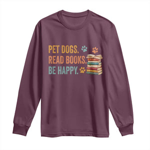 Retro Dog Book Lovers Long Sleeve Shirt Bookish Dog Mom Gift TS10 Maroon Print Your Wear