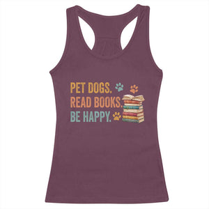 Retro Dog Book Lovers Racerback Tank Top Bookish Dog Mom Gift TS10 Maroon Print Your Wear