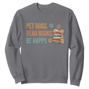 Retro Dog Book Lovers Sweatshirt Bookish Dog Mom Gift TS10 Charcoal Print Your Wear