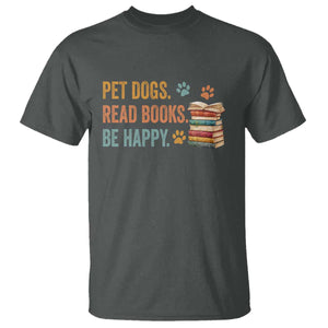 Retro Dog Book Lovers T Shirt Bookish Dog Mom Gift TS10 Dark Heather Print Your Wear