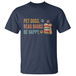 Retro Dog Book Lovers T Shirt Bookish Dog Mom Gift TS10 Navy Print Your Wear