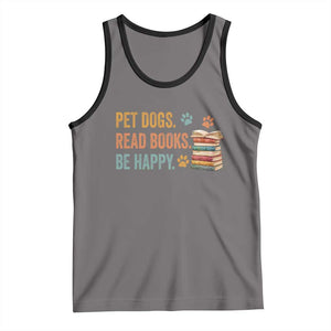 Retro Dog Book Lovers Tank Top Bookish Dog Mom Gift TS10 Deep Heather Black Print Your Wear