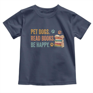 Retro Dog Book Lovers Toddler T Shirt Bookish Dog Mom Gift TS10 Navy Print Your Wear