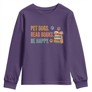 Retro Dog Book Lovers Youth Sweatshirt Bookish Dog Mom Gift TS10 Purple Print Your Wear
