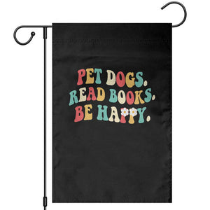 Dog Book Lover Garden Flag Retro Groovy Flower Bookish Dog Mom Gift TS10 Black Print Your Wear