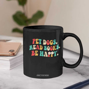 Dog Book Lover Coffee Mug Retro Groovy Flower Bookish Dog Mom Gift TS10 Print Your Wear