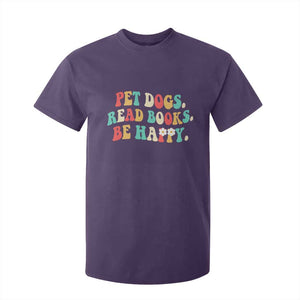 Dog Book Lover T Shirt For Kid Retro Groovy Flower Bookish Dog Mom Gift TS10 Purple Print Your Wear