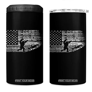 Bigfoot Offroad Car 4 in 1 Can Cooler Tumbler Retro Sasquatch 4x4 UTV ATV Funny American Flag TS10 One Size: 16 oz Black Print Your Wear