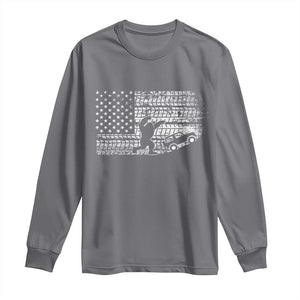 Bigfoot Offroad Car Long Sleeve Shirt Retro Sasquatch 4x4 UTV ATV Funny American Flag TS10 Charcoal Print Your Wear