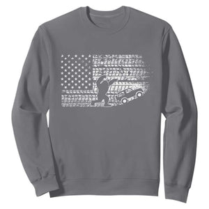 Bigfoot Offroad Car Sweatshirt Retro Sasquatch 4x4 UTV ATV Funny American Flag TS10 Charcoal Print Your Wear