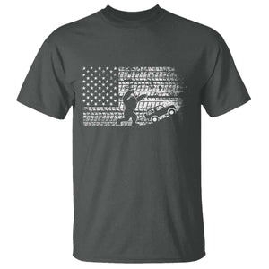 Bigfoot Offroad Car T Shirt Retro Sasquatch 4x4 UTV ATV Funny American Flag TS10 Dark Heather Print Your Wear