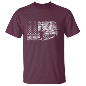 Bigfoot Offroad Car T Shirt Retro Sasquatch 4x4 UTV ATV Funny American Flag TS10 Maroon Print Your Wear