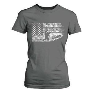 Bigfoot Offroad Car T Shirt For Women Retro Sasquatch 4x4 UTV ATV Funny American Flag TS10 Dark Heather Print Your Wear