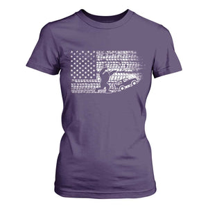 Bigfoot Offroad Car T Shirt For Women Retro Sasquatch 4x4 UTV ATV Funny American Flag TS10 Purple Print Your Wear