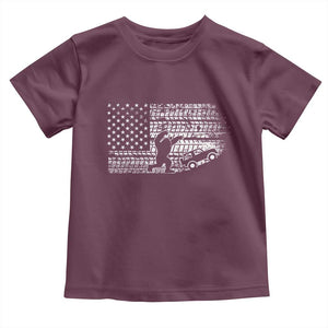 Bigfoot Offroad Car Toddler T Shirt Retro Sasquatch 4x4 UTV ATV Funny American Flag TS10 Maroon Print Your Wear