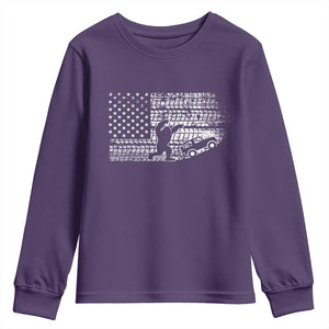 Bigfoot Offroad Car Youth Sweatshirt Retro Sasquatch 4x4 UTV ATV Funny American Flag TS10 Purple Print Your Wear