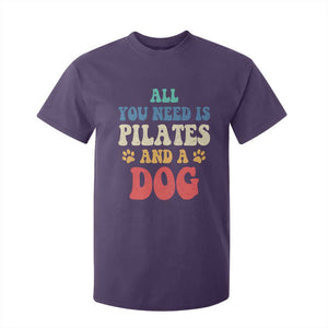 Funny Pilates Dog Lover T Shirt For Kid Retro All You Need Is Pilates And A Dog TS10 Purple Print Your Wear