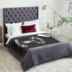 Funny Gym Throw Blanket Kinda Fit Sorta Fat Panda Weightlifting Workout TS10 Print Your Wear