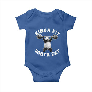 Funny Gym Baby Onesie Kinda Fit Sorta Fat Panda Weightlifting Workout TS10 Royal Blue Print Your Wear