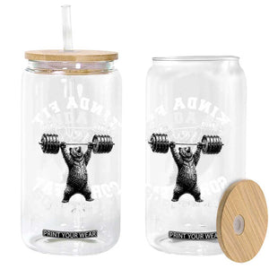 Funny Gym Glass Can Kinda Fit Sorta Fat Bear Weightlifting Workout TS10 Print Your Wear