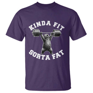 Funny Gym T Shirt Kinda Fit Sorta Fat Bear Weightlifting Workout TS10 Purple Print Your Wear