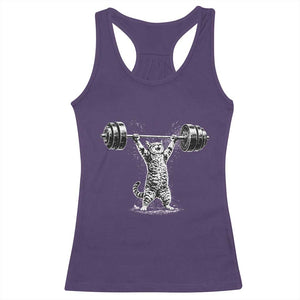 Funny Cat Gym Racerback Tank Top Weightlifting Workout TS10 Purple Print Your Wear