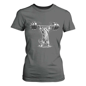 Funny Cat Gym T Shirt For Women Weightlifting Workout TS10 Dark Heather Print Your Wear