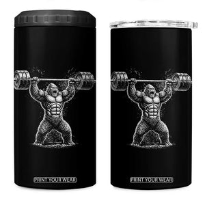 Funny Gym Bigfoot 4 in 1 Can Cooler Tumbler Weightlifting Workout TS10 One Size: 16 oz Black Print Your Wear