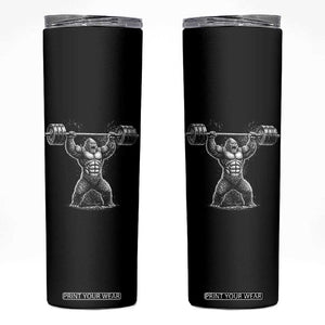 Funny Gym Bigfoot Skinny Tumbler Weightlifting Workout TS10 Black Print Your Wear