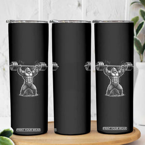 Funny Gym Bigfoot Skinny Tumbler Weightlifting Workout TS10 Print Your Wear