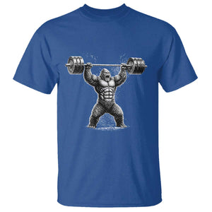 Funny Gym Bigfoot T Shirt Weightlifting Workout TS10 Royal Blue Print Your Wear