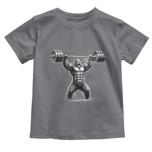 Funny Gym Bigfoot Toddler T Shirt Weightlifting Workout TS10 Charcoal Print Your Wear