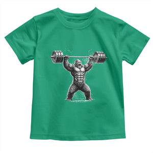 Funny Gym Bigfoot Toddler T Shirt Weightlifting Workout TS10 Irish Green Print Your Wear
