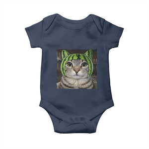 Watermelon Cat Silly Cat Meme Baby Onesie TS10 Navy Print Your Wear