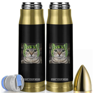 Watermelon Cat Silly Cat Meme Bullet Tumbler TS10 Black Print Your Wear