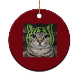 Watermelon Cat Silly Cat Meme Ceramic Ornament TS10 1pc Red Print Your Wear