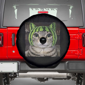 Watermelon Cat Silly Cat Meme Spare Tire Cover TS10 Black Print Your Wear