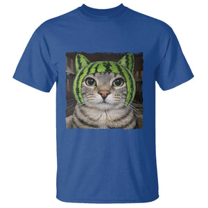 Watermelon Cat Silly Cat Meme T Shirt TS10 Royal Blue Print Your Wear