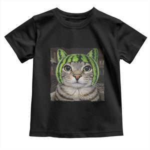 Watermelon Cat Silly Cat Meme Toddler T Shirt TS10 Black Print Your Wear