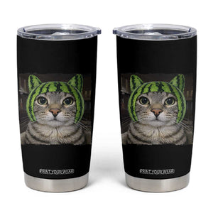 Watermelon Cat Silly Cat Meme Tumbler Cup TS10 Black Print Your Wear