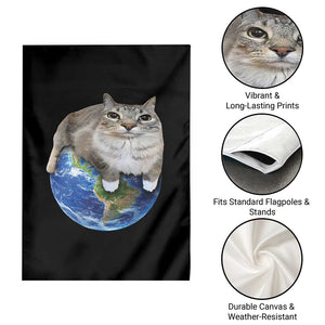 Earth Cat Silly Cat Meme Garden Flag TS10 Print Your Wear