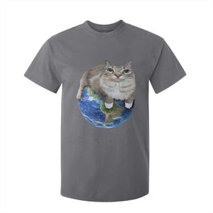 Earth Cat Silly Cat Meme T Shirt For Kid TS10 Charcoal Print Your Wear